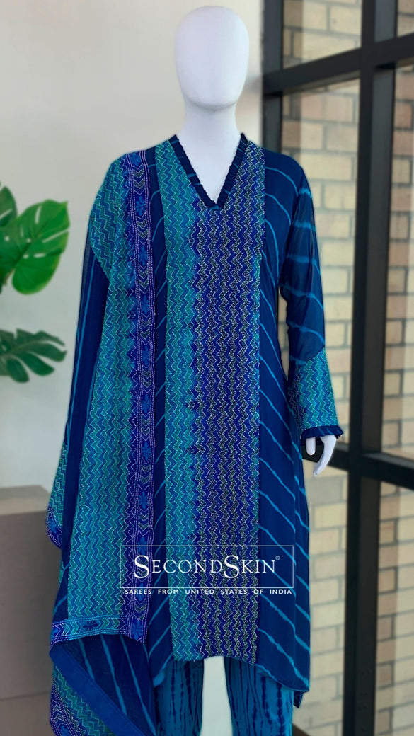 Blue Leheriya Aline Dress