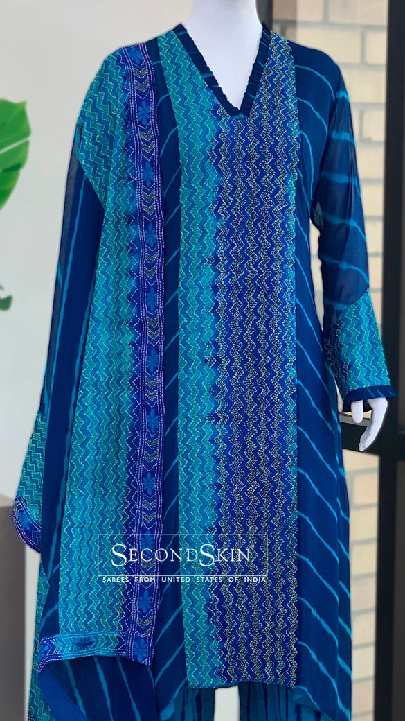 Blue Leheriya Aline Dress