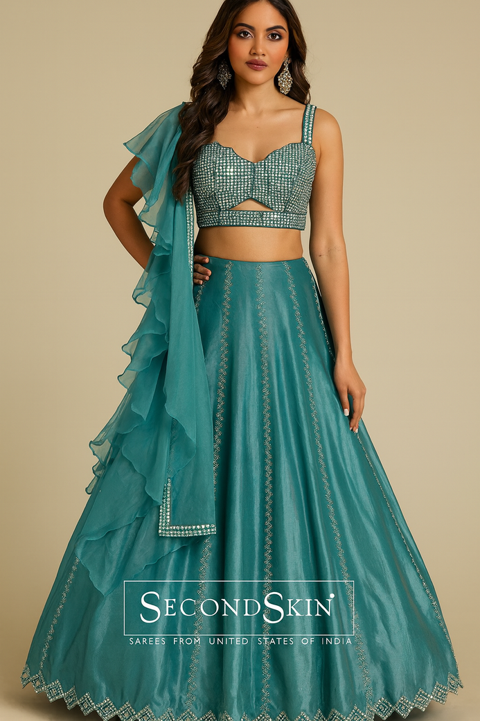 Light-Blue Lehenga Set