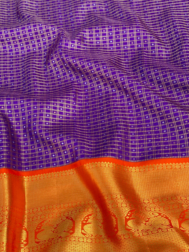 Kanjeevaram Silk Saree Purple In Colour