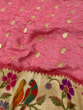 Bandhani Saree Pink In Colour