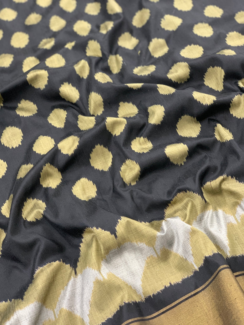Ikat Saree Black In Colour