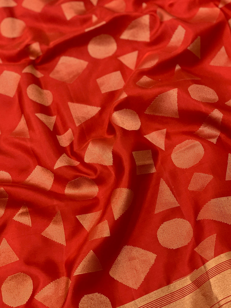 Soft Silk Saree Red In Colour