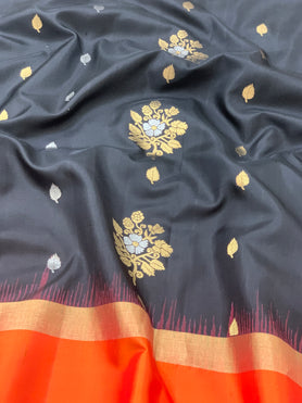 Light Weight Silk Saree Black In Color