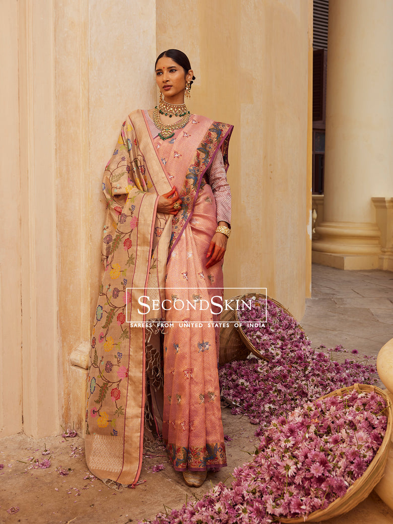 Tissue Zari Kota French-Knot Saree