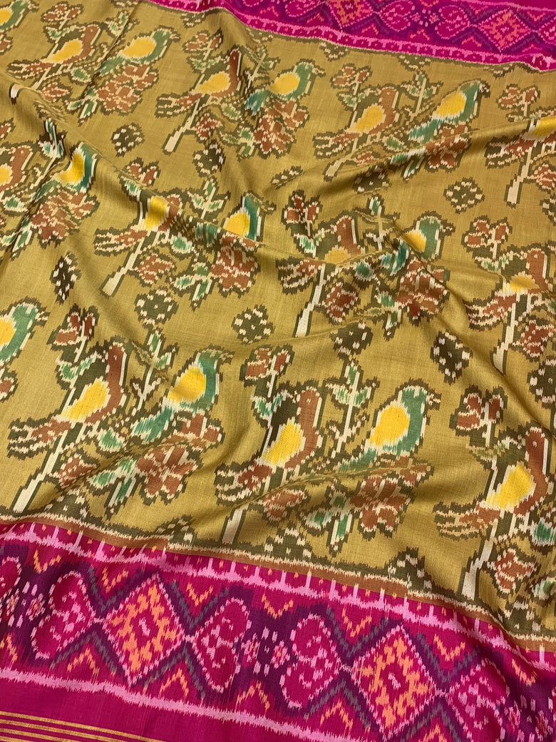 Patola Saree Mustard-Golden In Colour