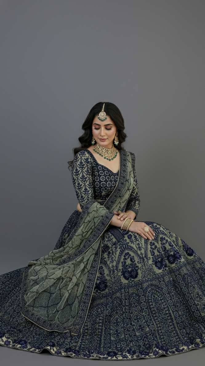 Cream Lehenga Set
