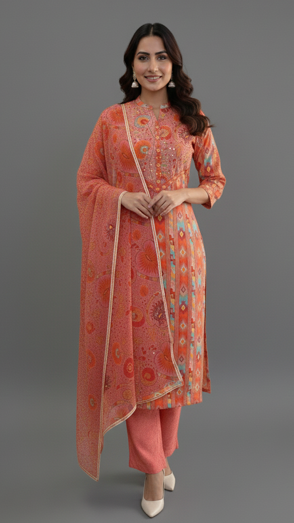 Silk Straight Cut Set In Multi-Colour