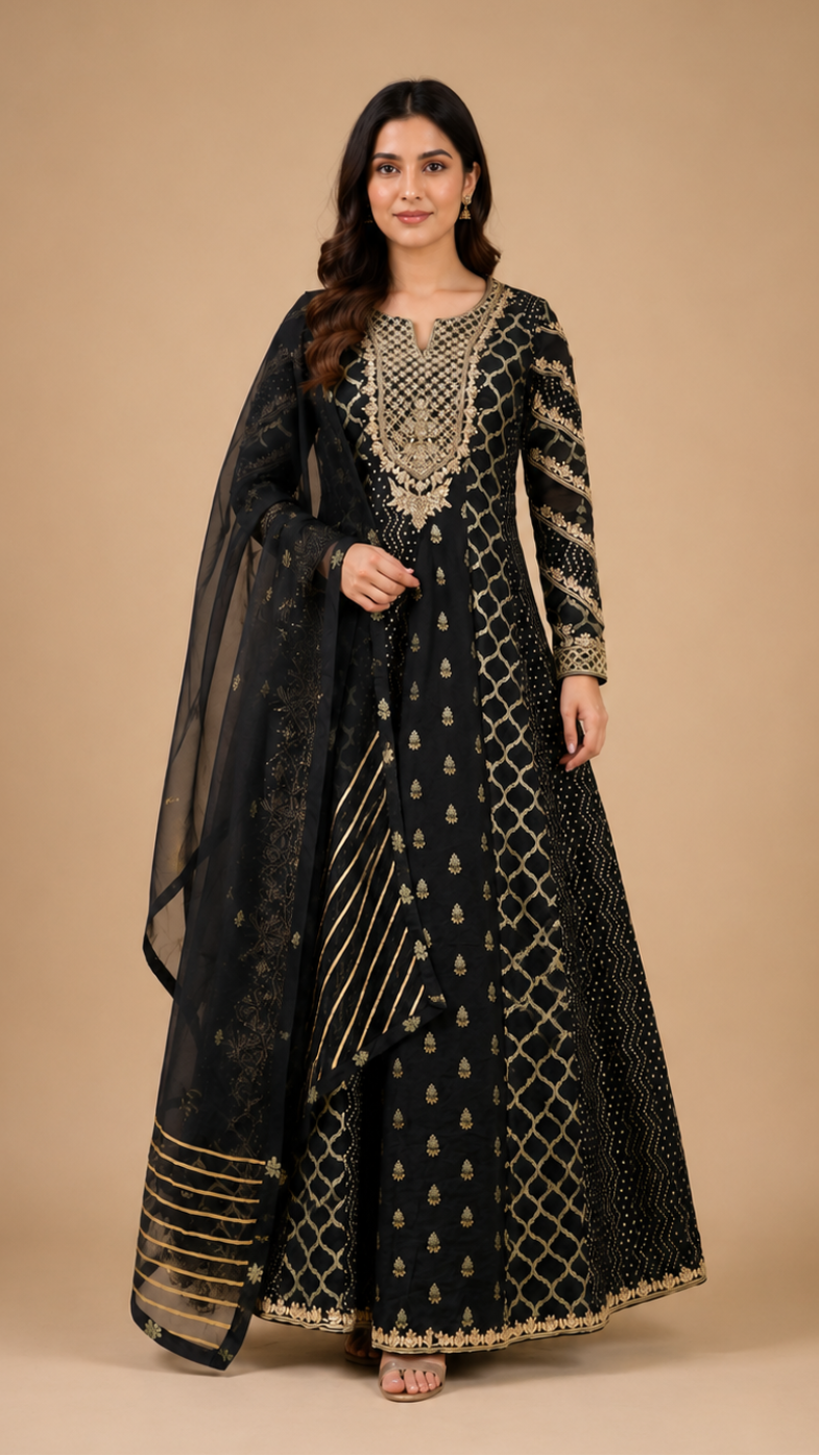 The Zaira Royal Panelled Anarkali Set
