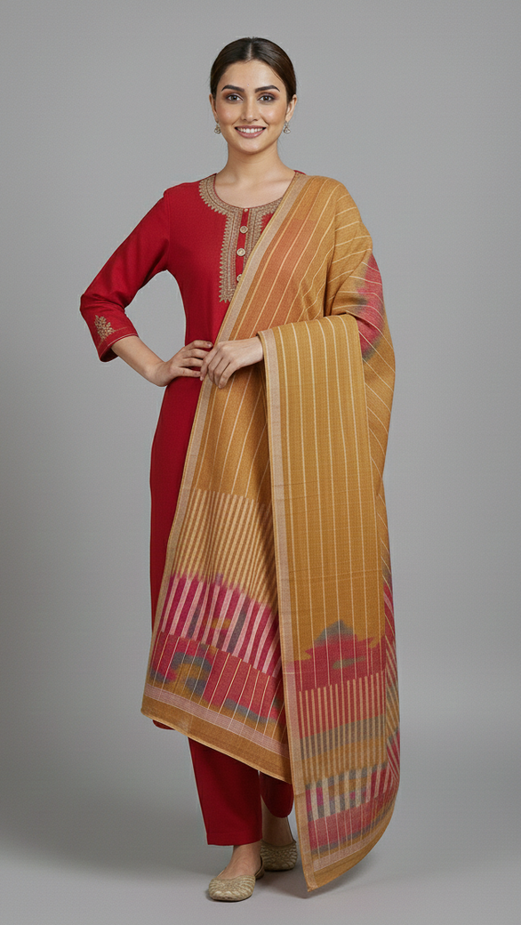 Reddish-Pink Straight Cut Set