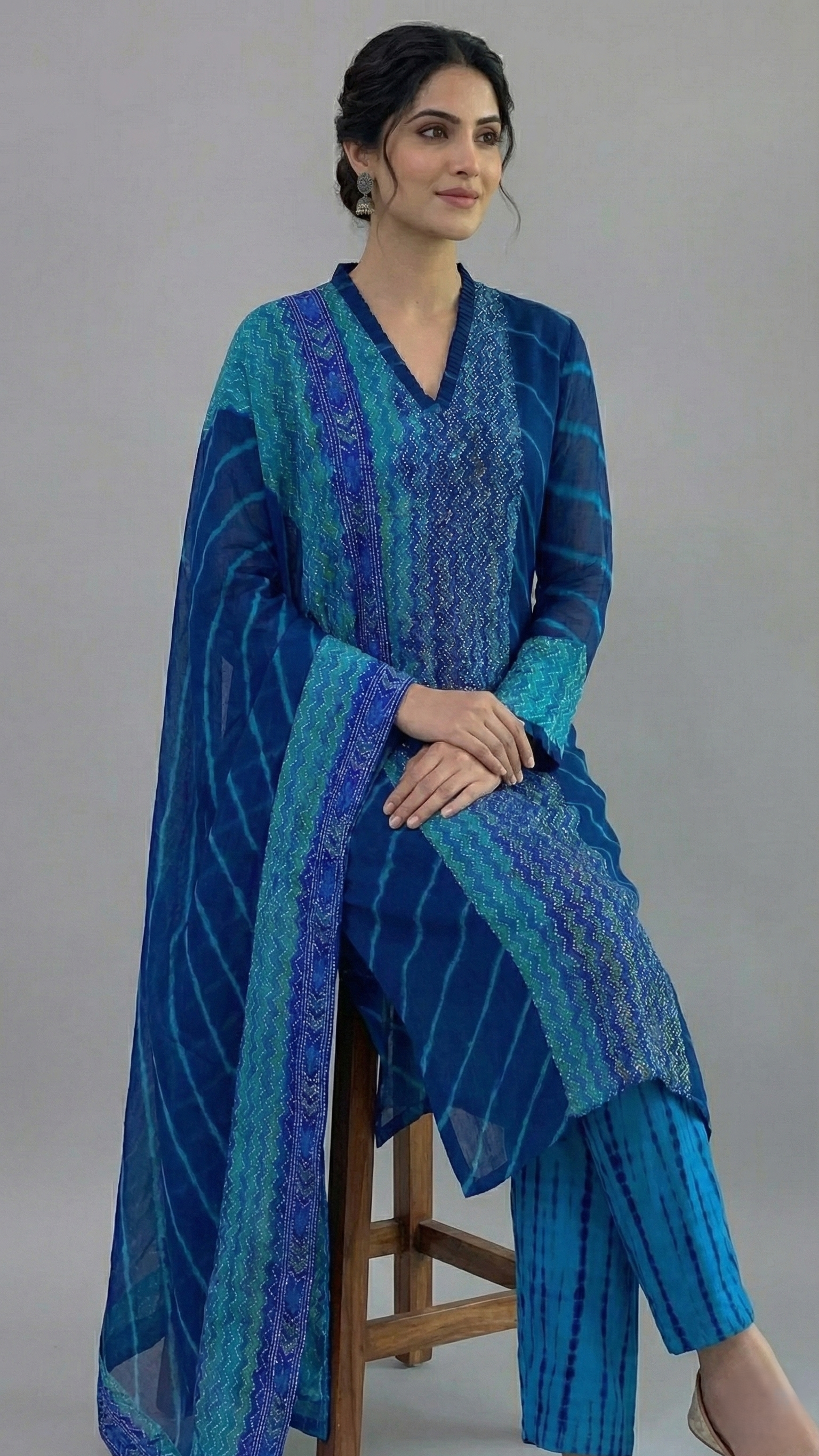 Blue Leheriya Aline Dress