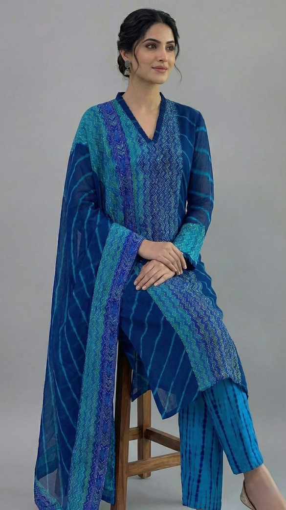 Blue Leheriya Aline Dress