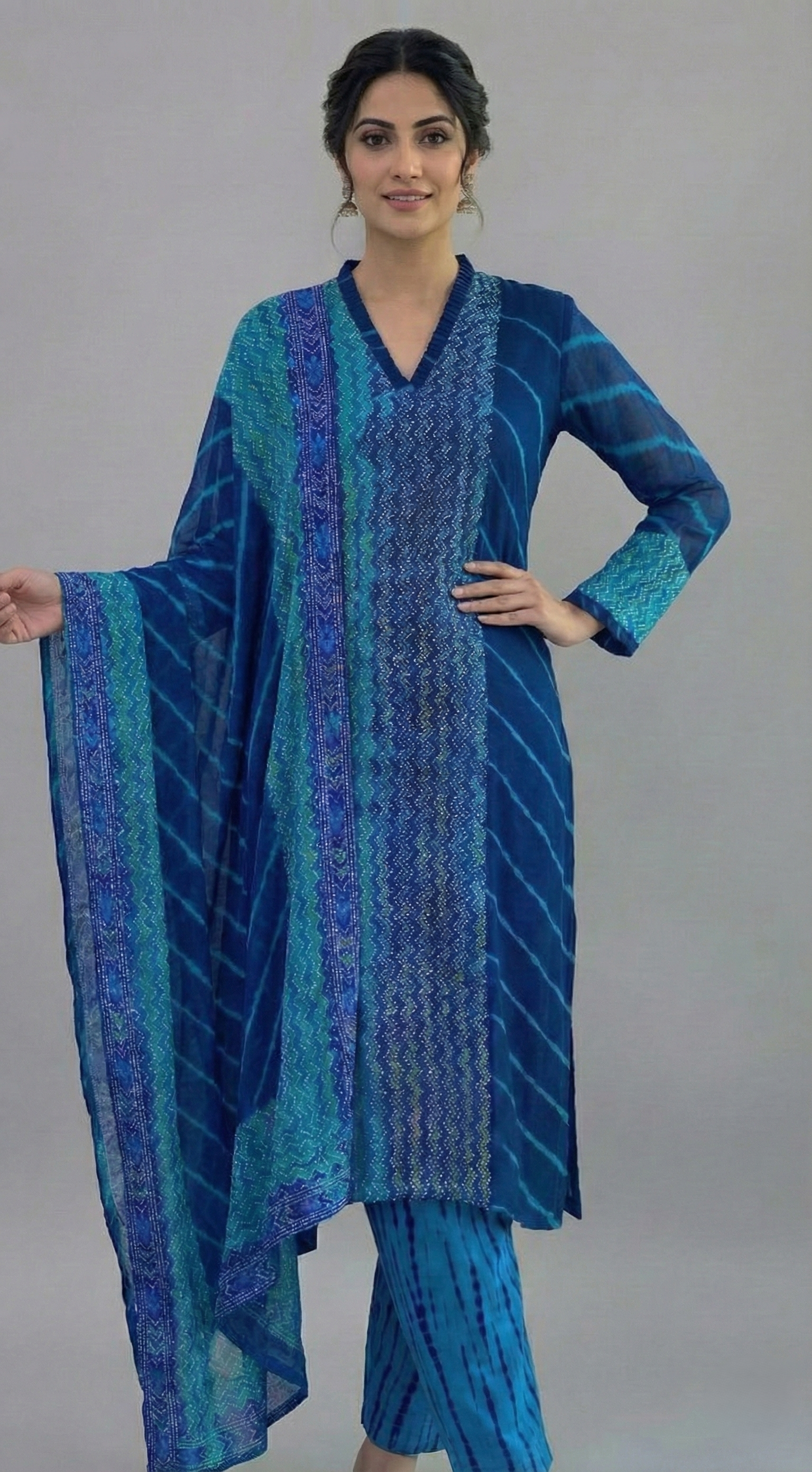 Blue Leheriya Aline Dress