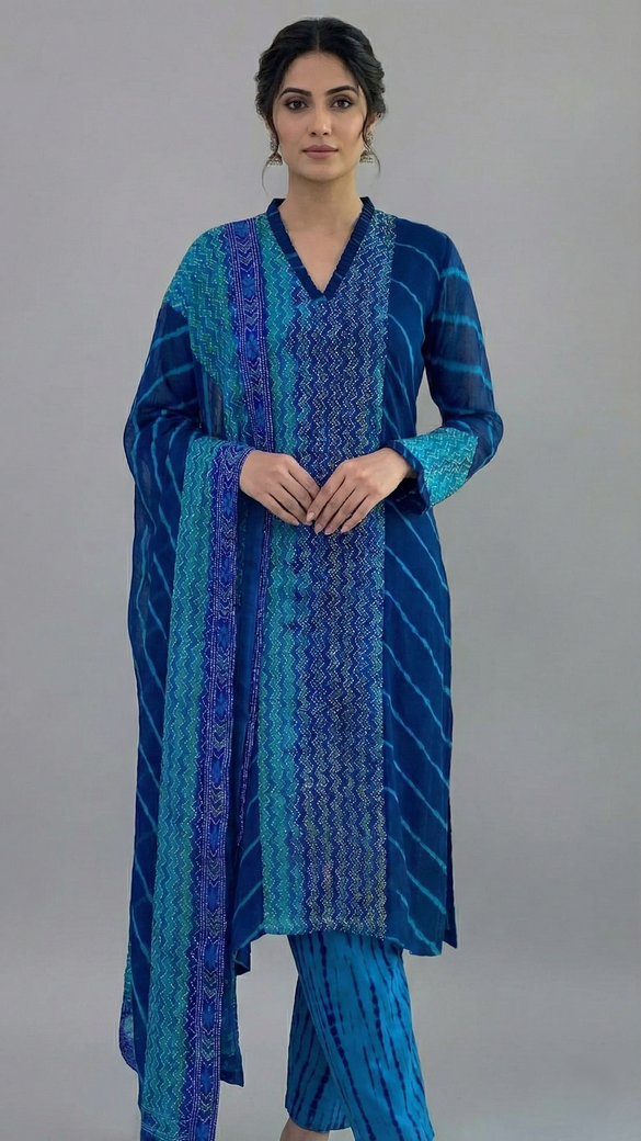 Blue Leheriya Aline Dress