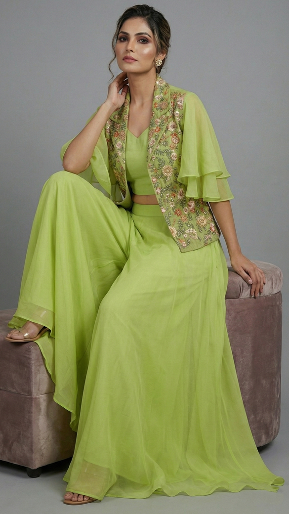 Green Indo-Western Palazzo