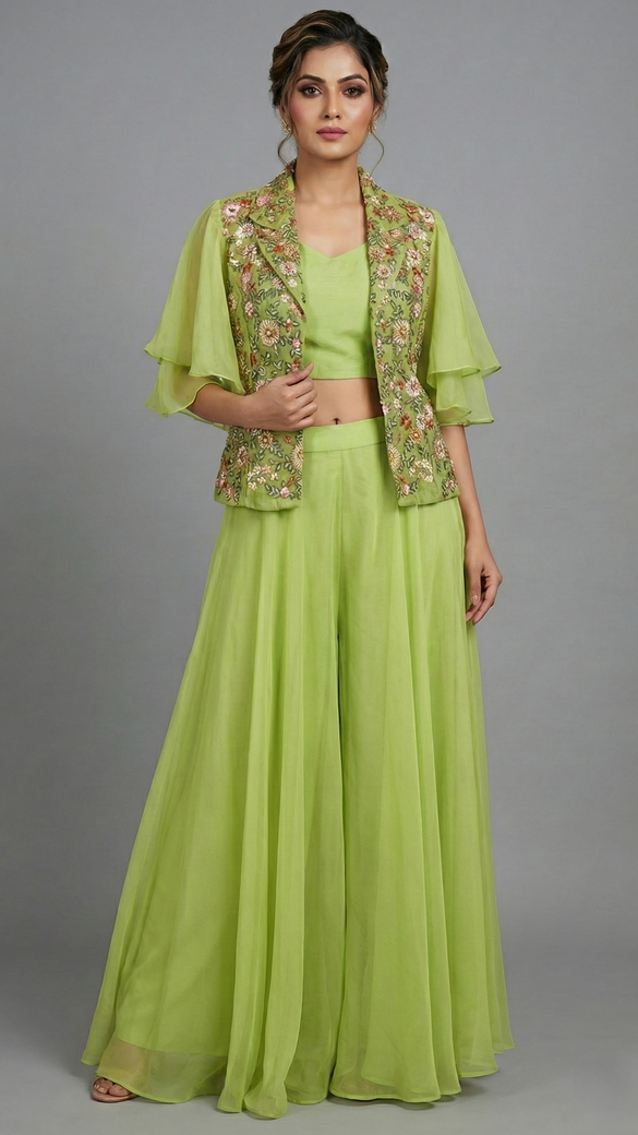 Green Indo-Western Palazzo