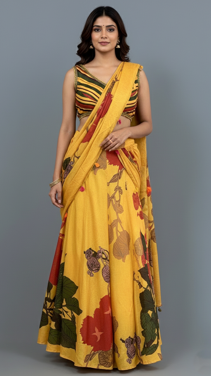 Ruffle Lehenga Set