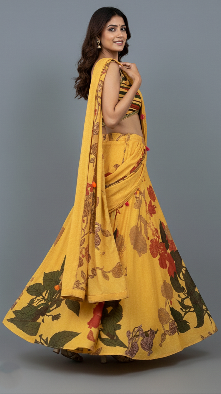 Ruffle Lehenga Set