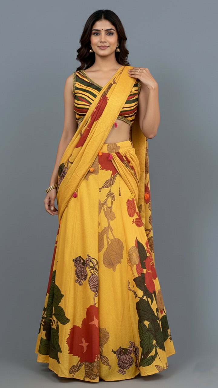 Ruffle Lehenga Set