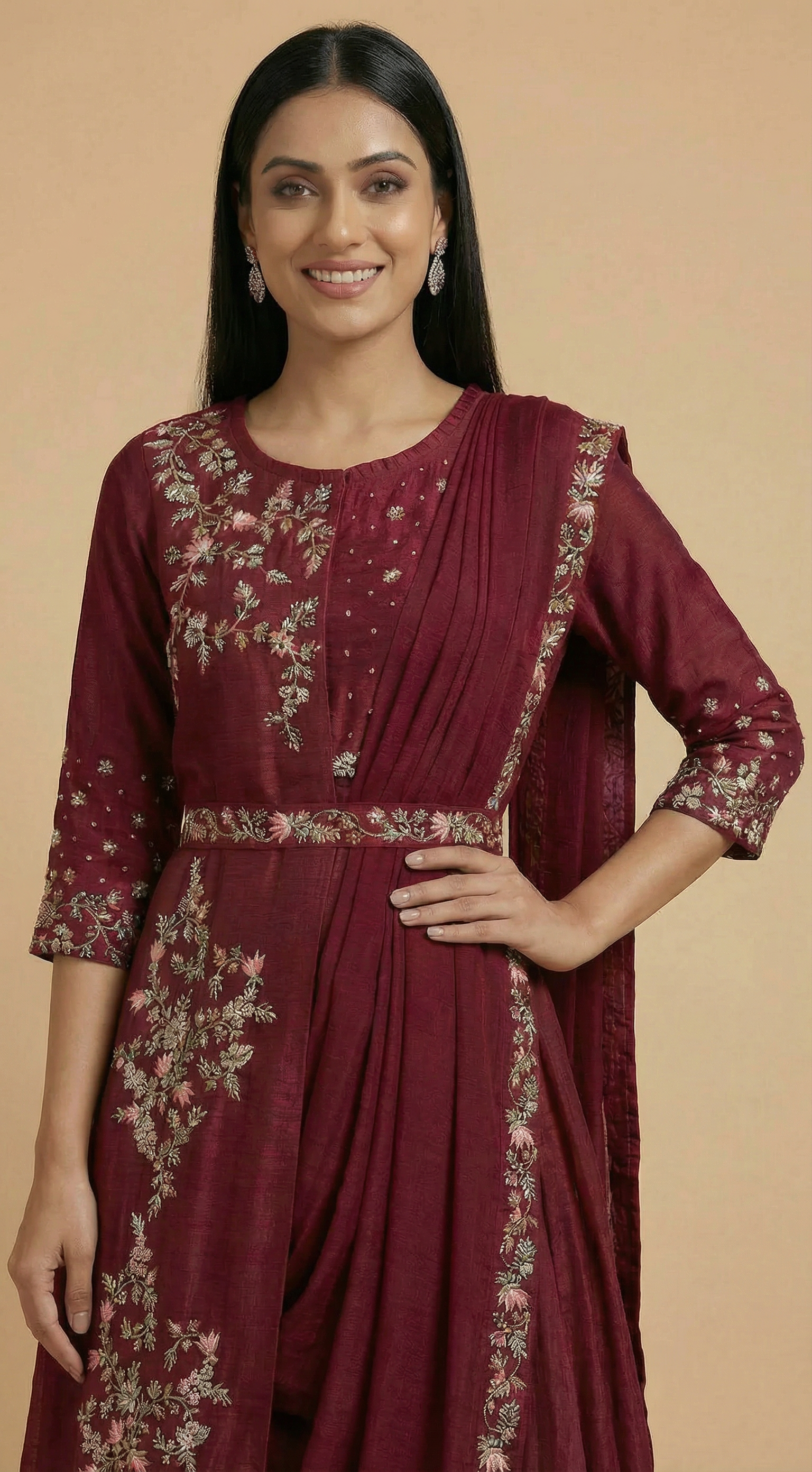 Georgette Lehenga Magenta-Pink In Colour