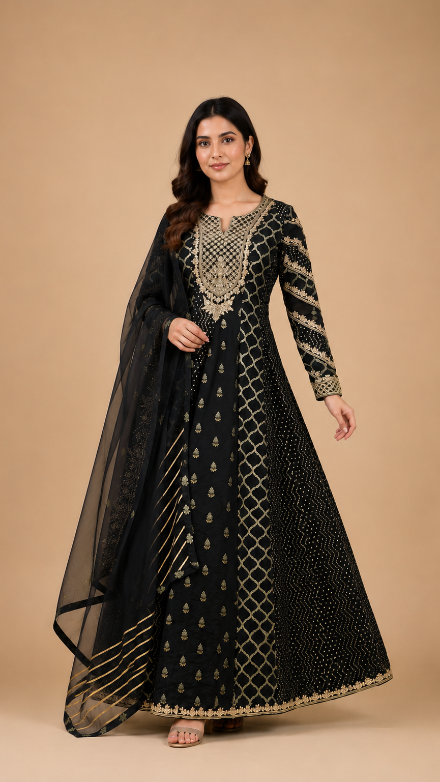 The Zaira Royal Panelled Anarkali Set