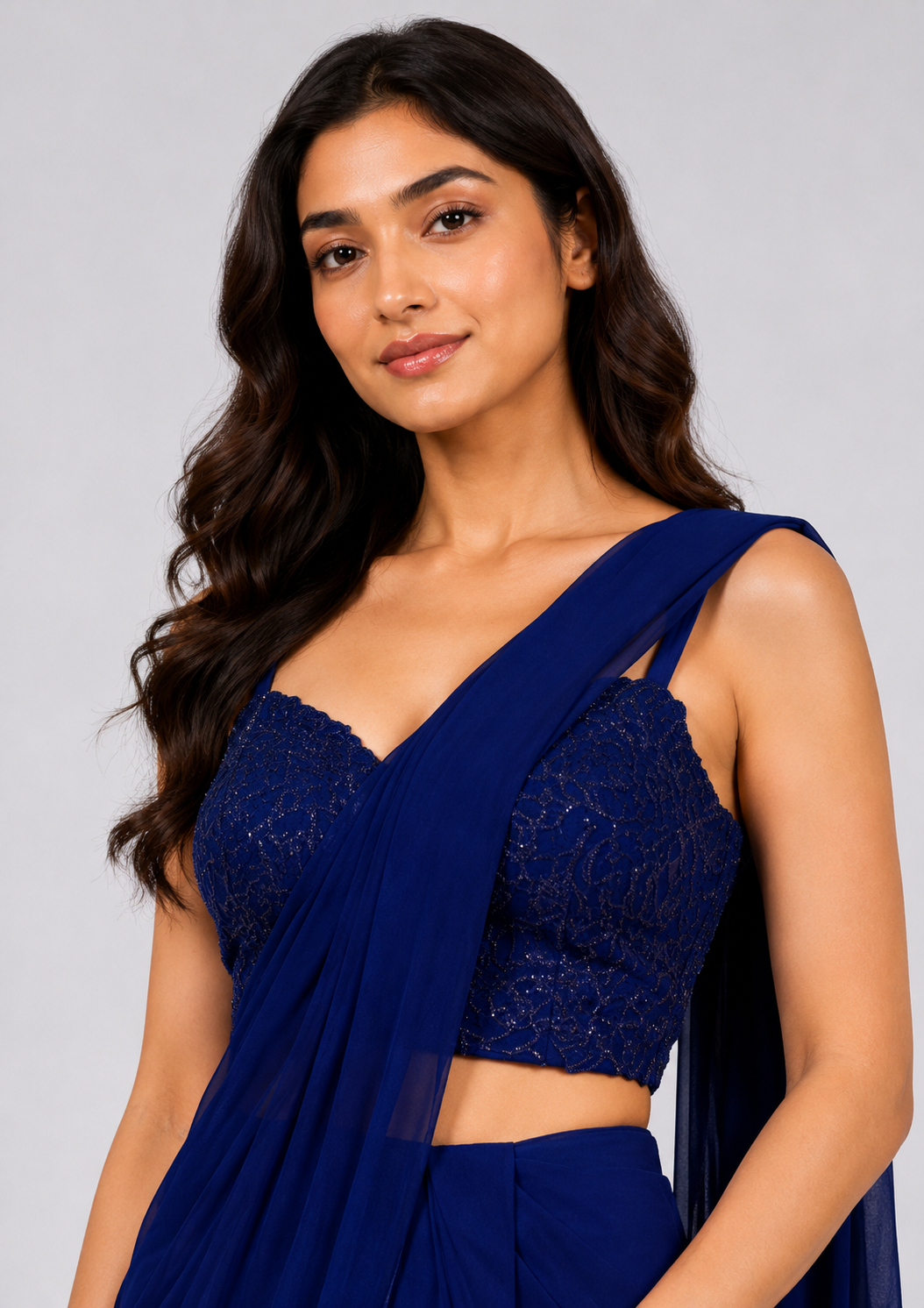Ready To Wear Saree Blue In Colour