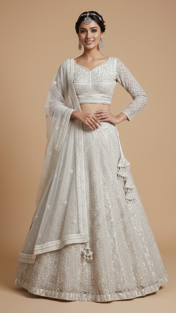 Ethereal Ivory Embroidered Lehenga Set