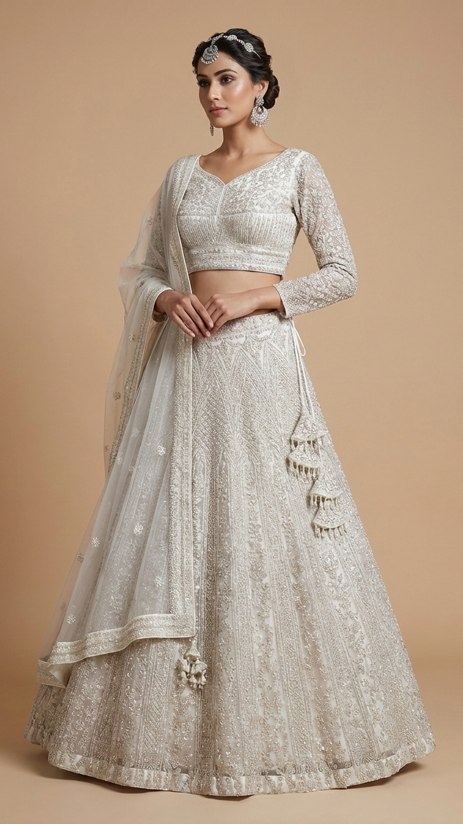 Ethereal Ivory Embroidered Lehenga Set
