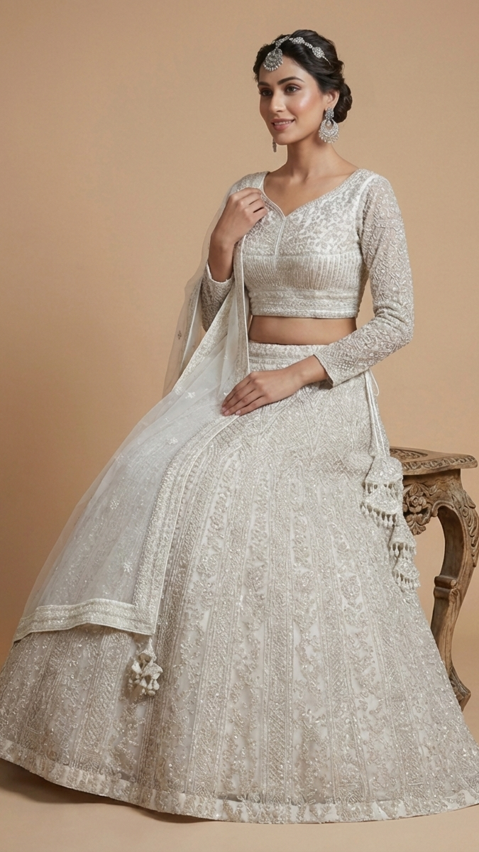Ethereal Ivory Embroidered Lehenga Set
