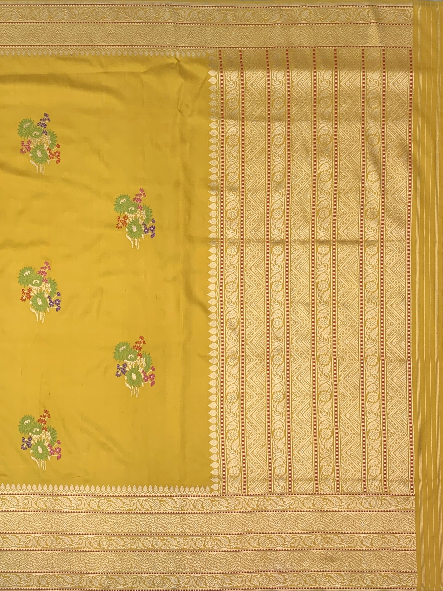 Exquisite Mustard Yellow Banarasi Silk Saree