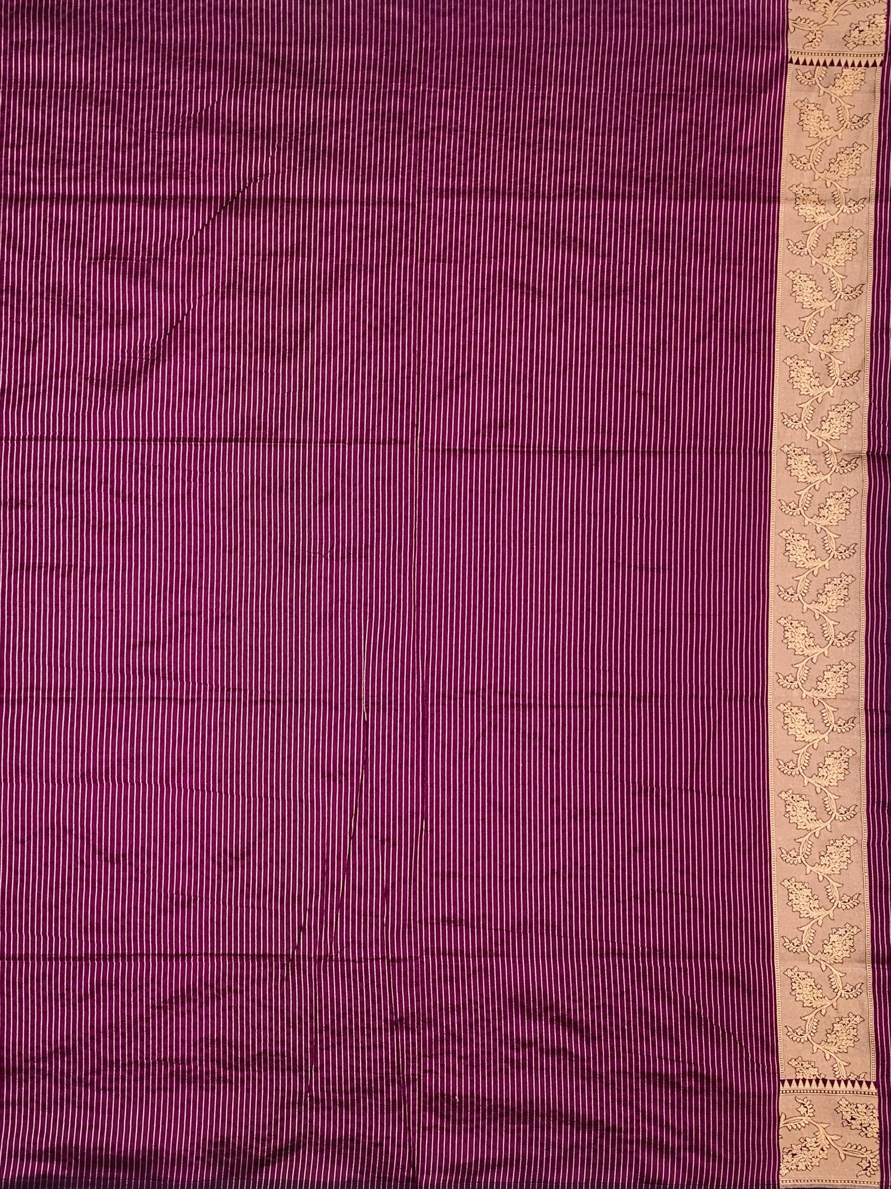 Regal Wine-Purple Banarasi Silk Saree with Polka Dot