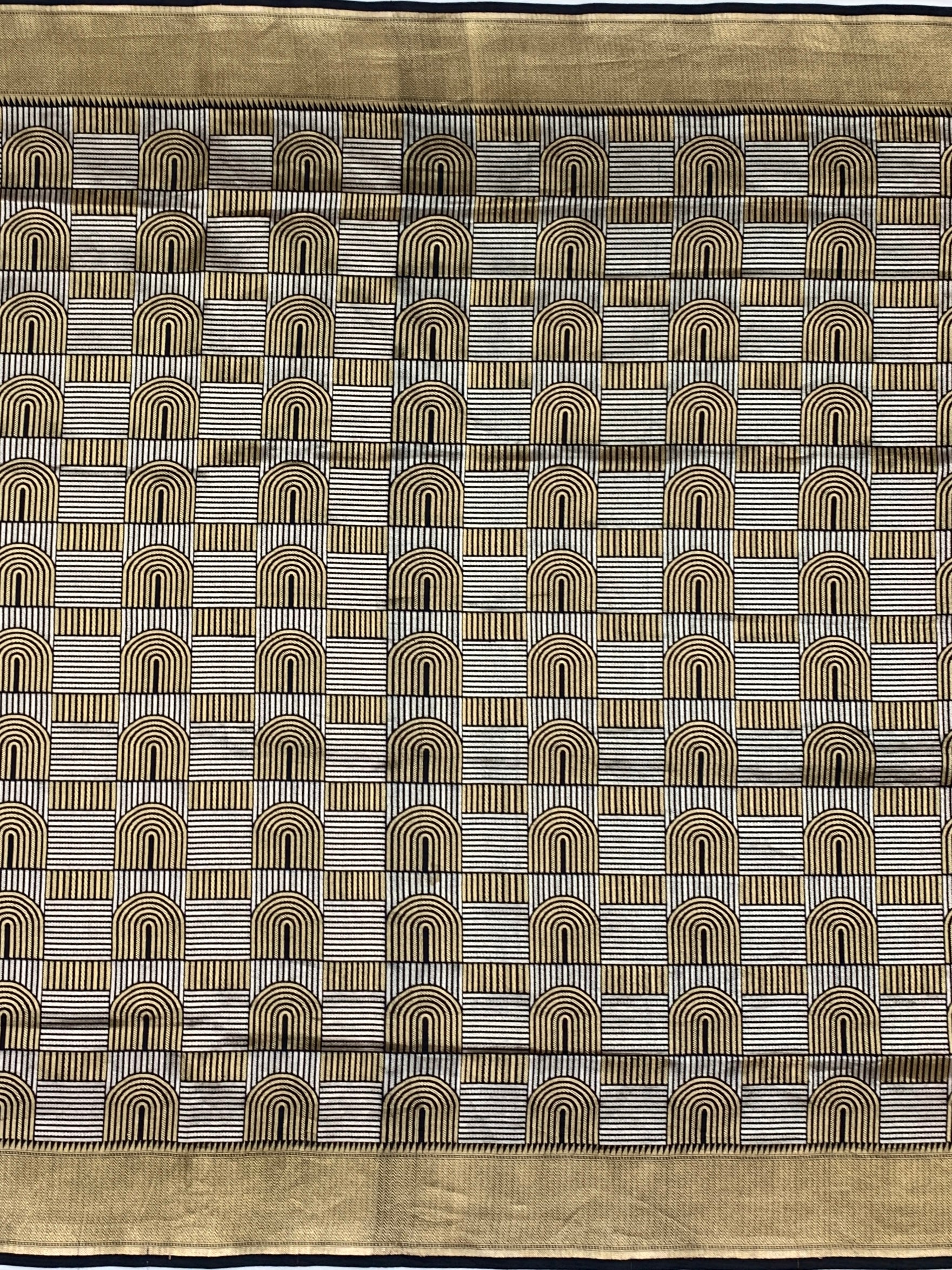 Modernist Banarasi Silk Saree with Geometric Arch Motifs