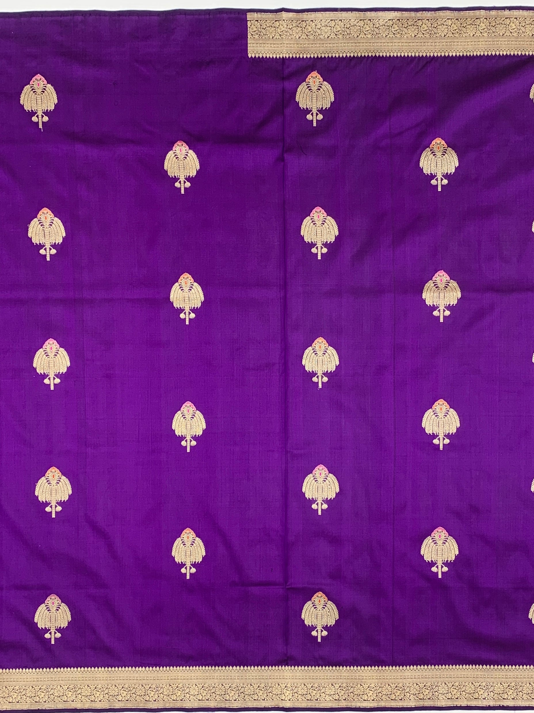Royal Purple Banarasi Silk Saree with Meenakari Tree-of-Life Motifs