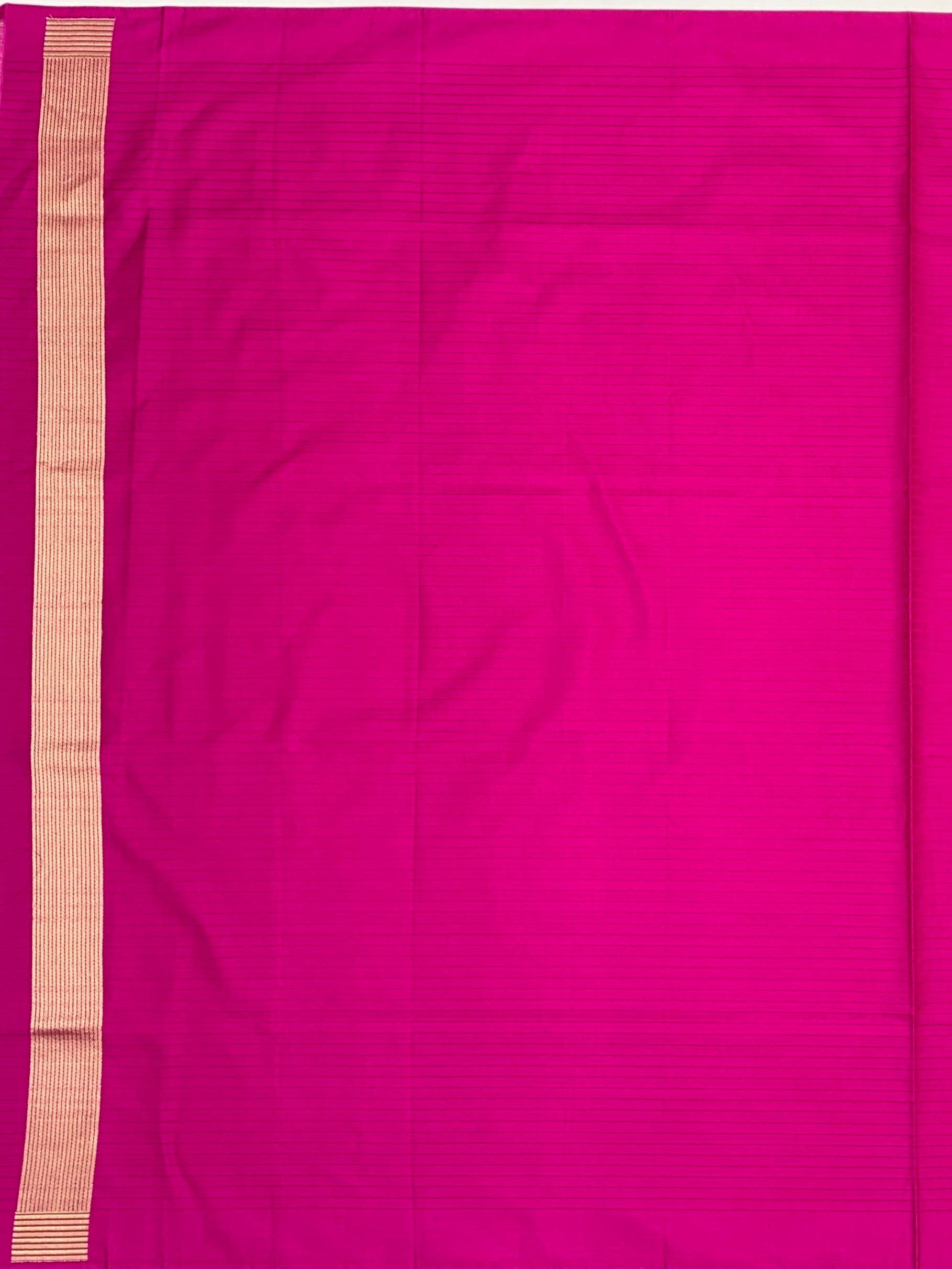Vibrant Rani Pink Banarasi Silk Saree with Geometric Leaf Motifs