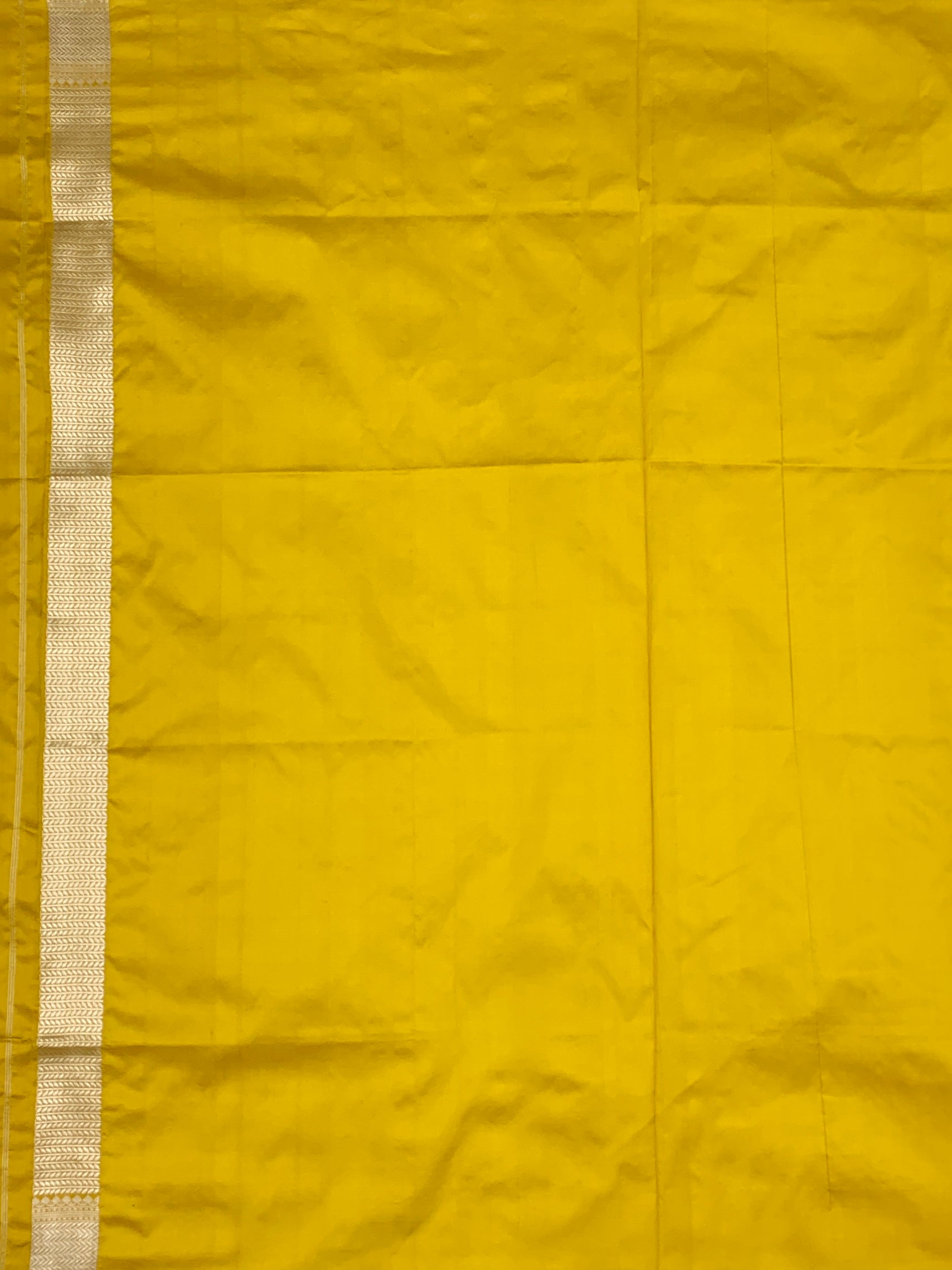 Radiant Mustard Yellow Banarasi Silk Saree with Swan (Hamsa) Motifs