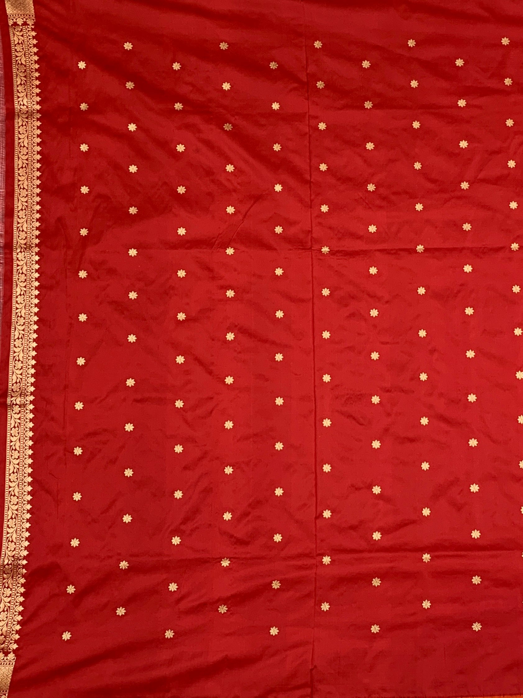 Serene Pastel Blue Banarasi Silk Saree with All-Over Floral Jal