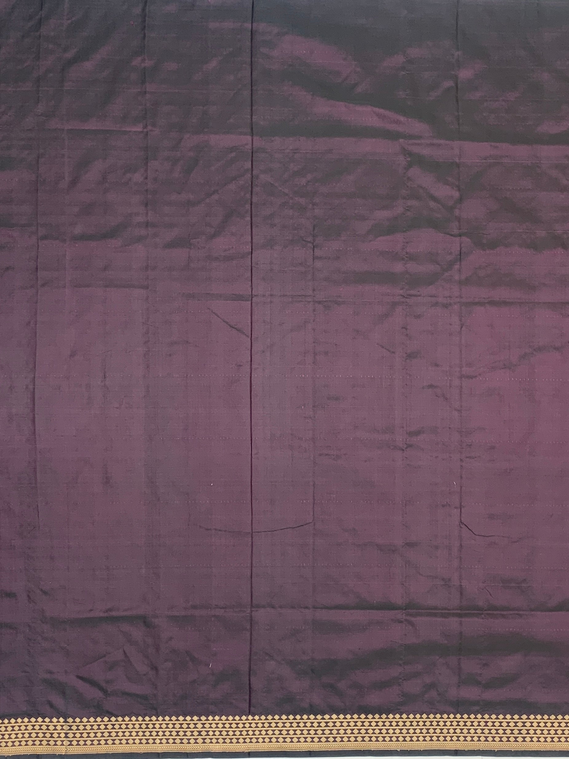 Imperial Aubergine Banarasi Silk Saree with Geometric Diamond Pallu