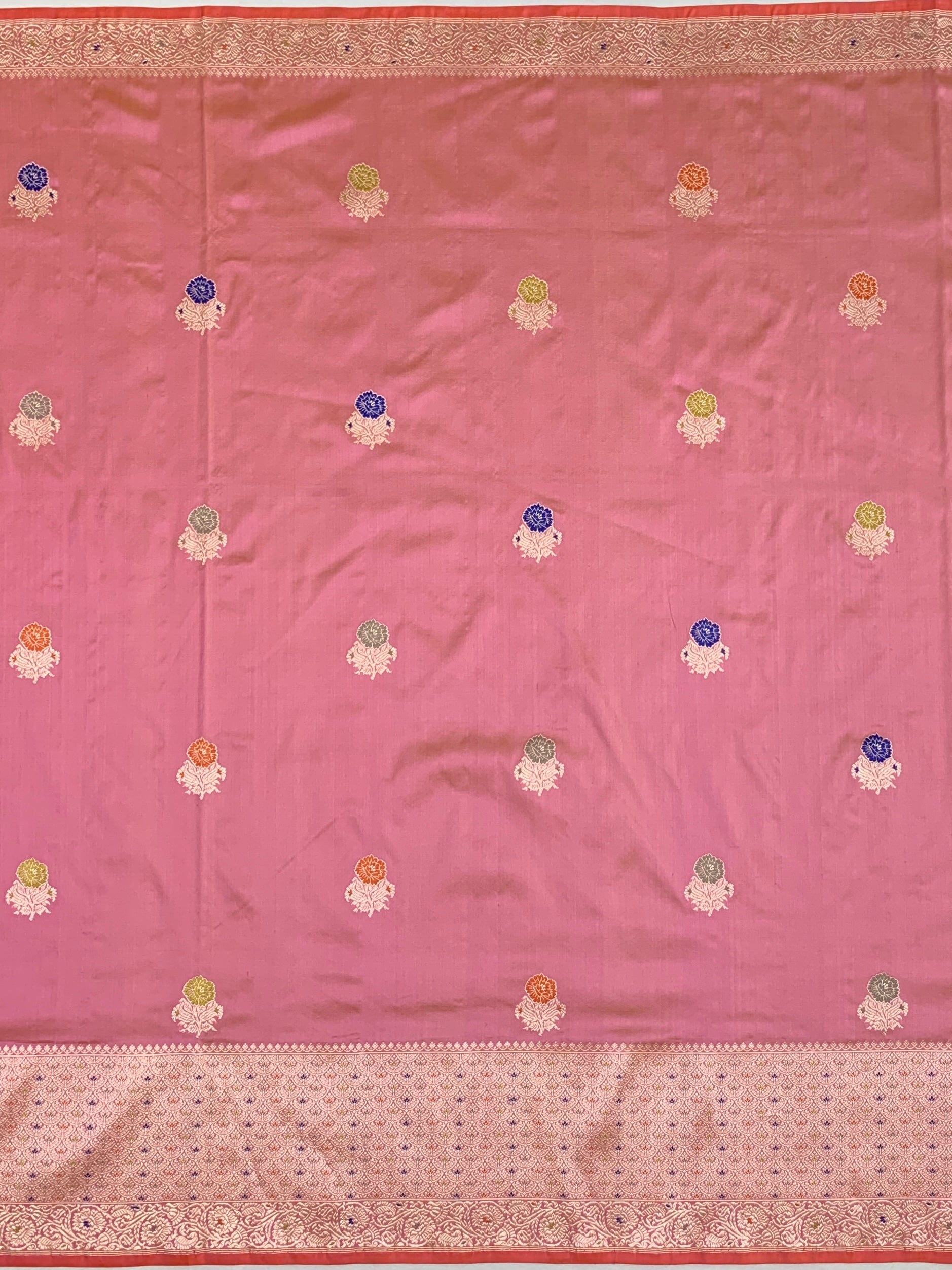 Exquisite Rose Pink Banarasi Silk Saree