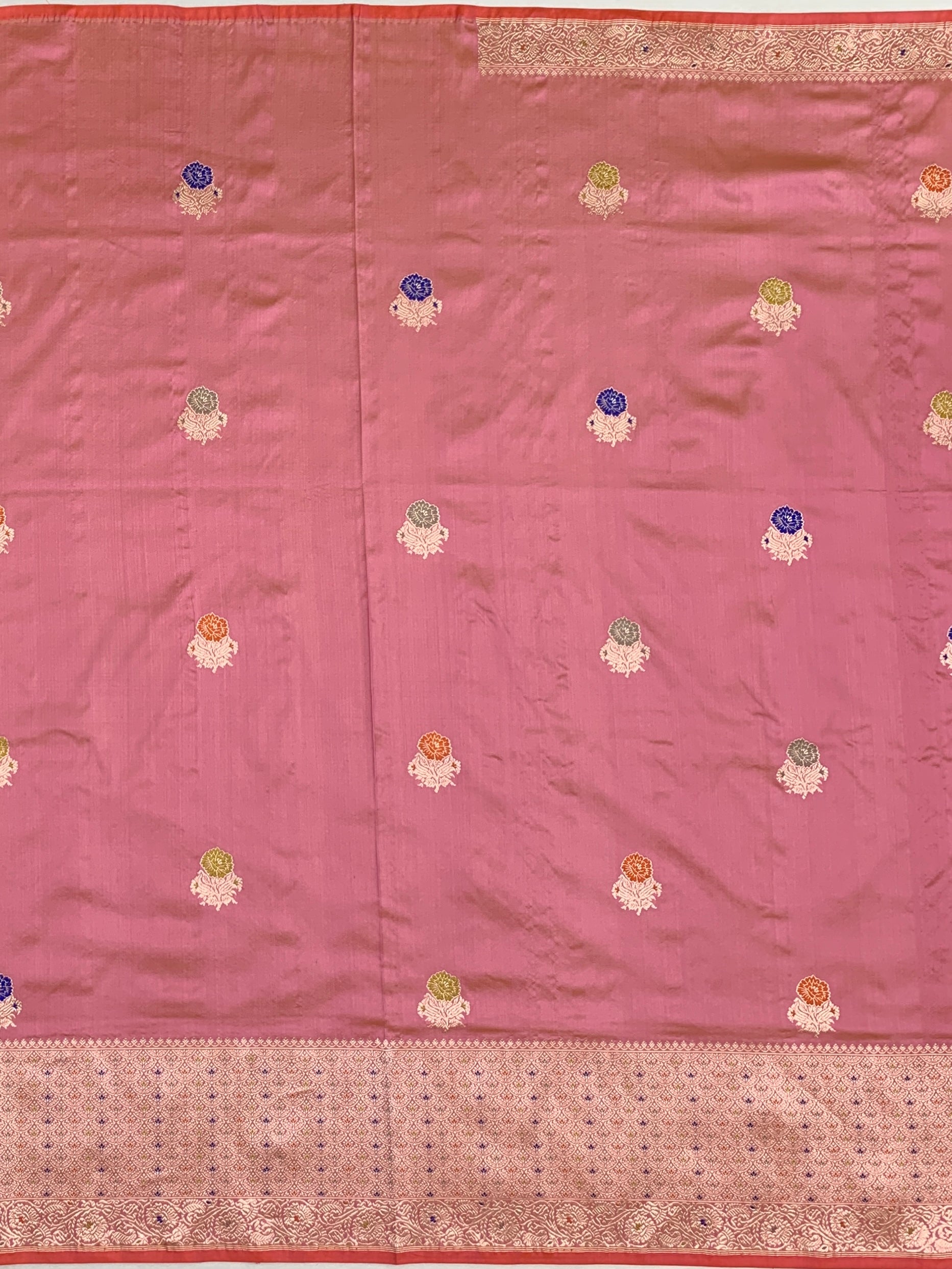 Exquisite Rose Pink Banarasi Silk Saree