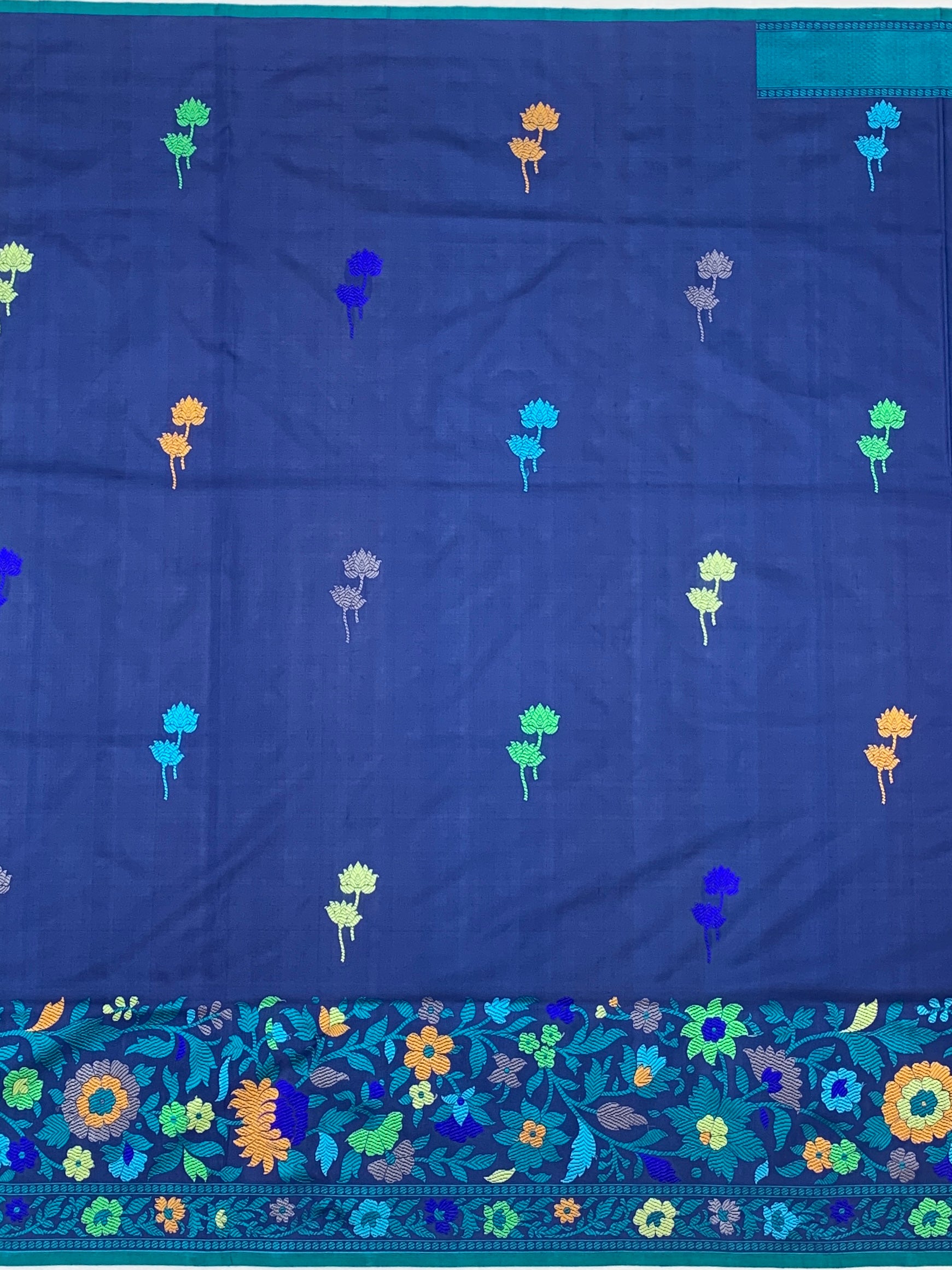 Radiance in Blue : Handwoven Banarasi Silk Saree