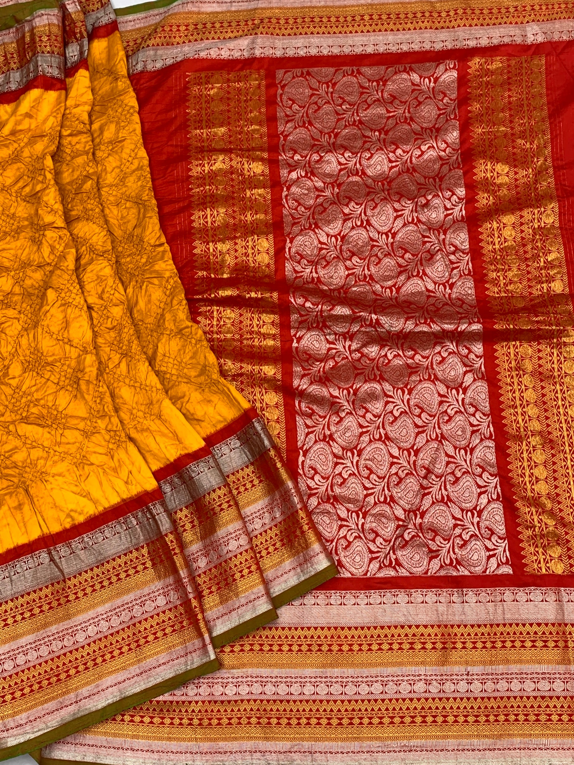 Kanjeevaram Silk Tie-Dye Bandhani Saree