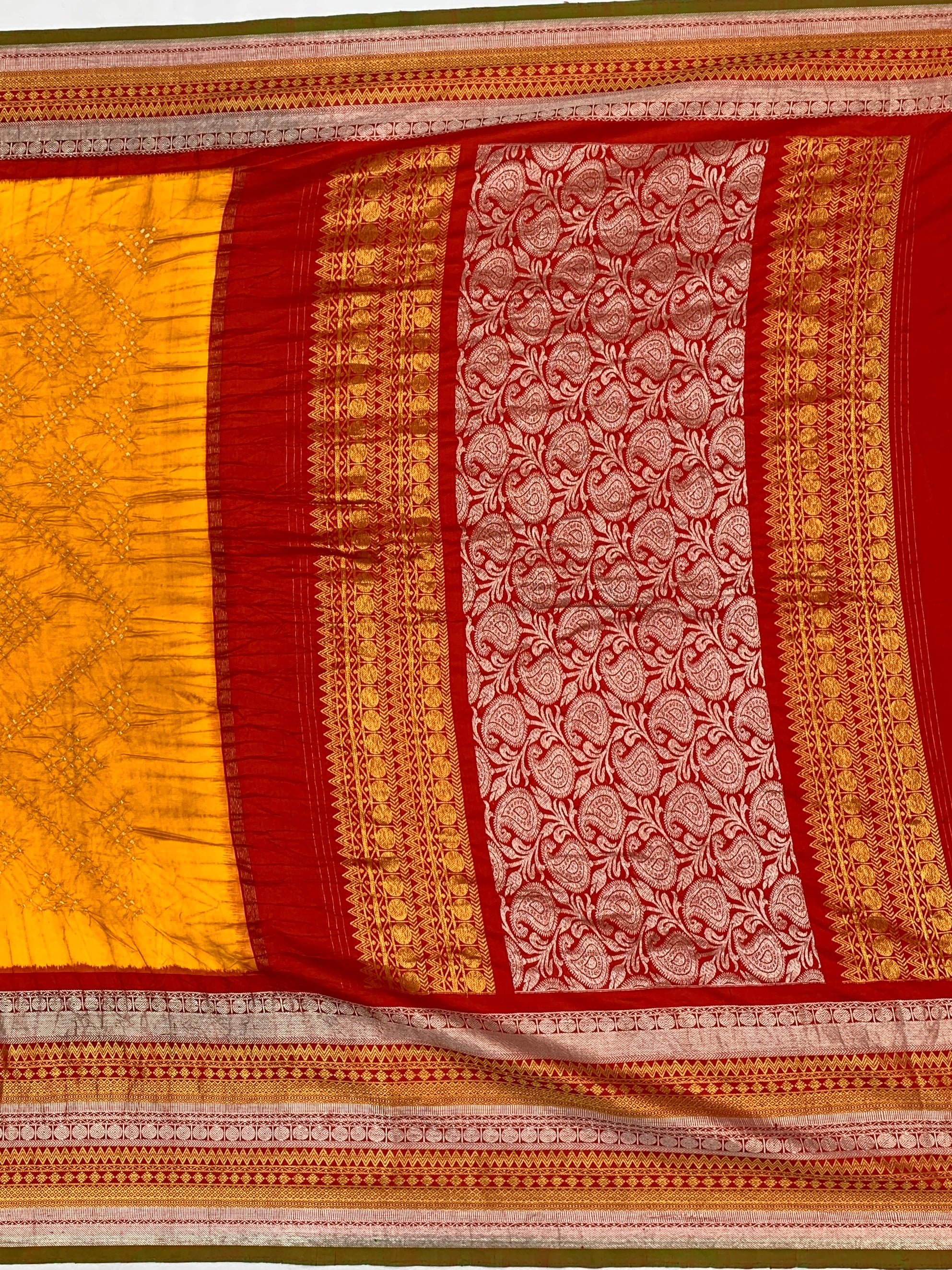 Kanjeevaram Silk Tie-Dye Bandhani Saree