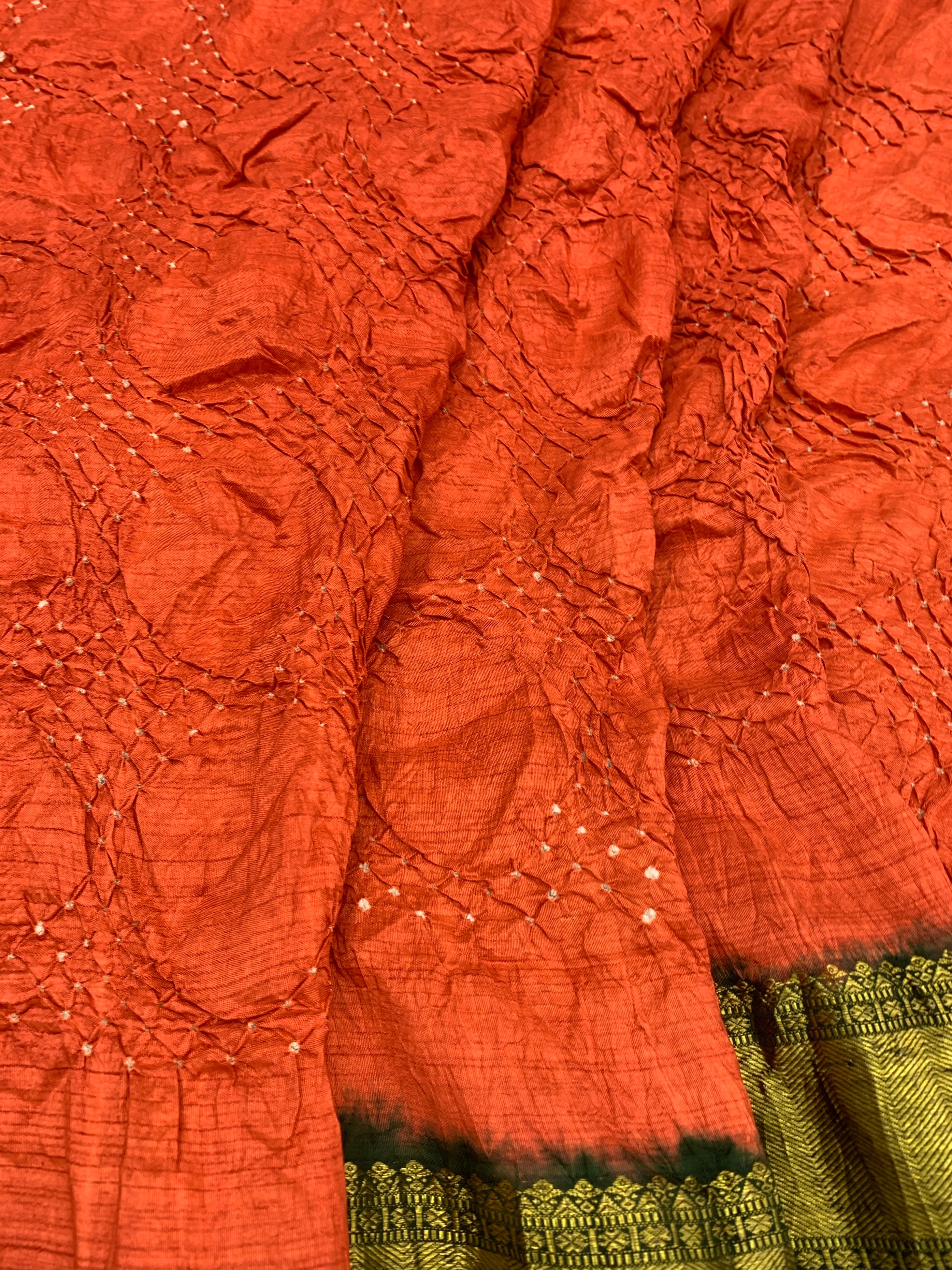 Chikan Kari & Kanjeevaram Fusion: Hand-Tied Bandhani Silk Saree