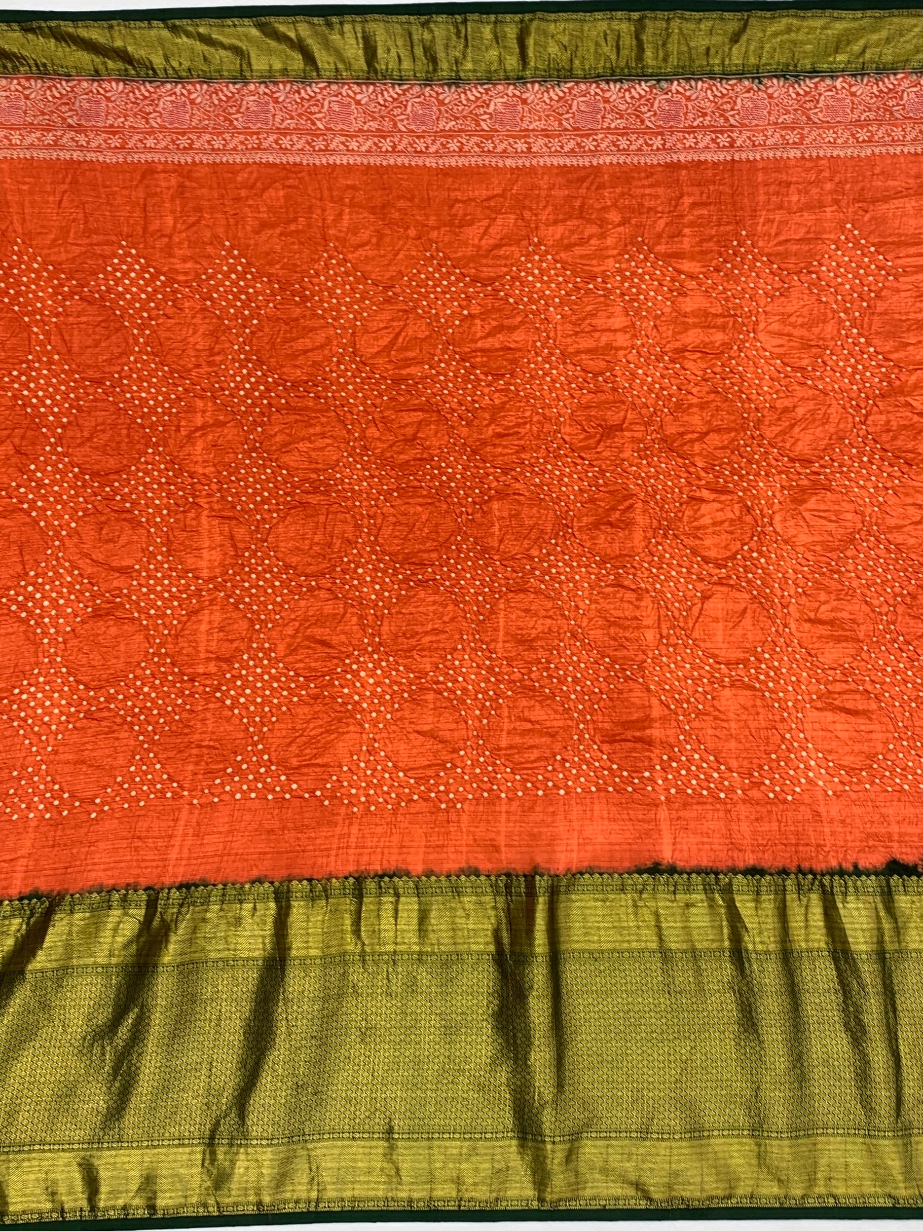 Chikan Kari & Kanjeevaram Fusion: Hand-Tied Bandhani Silk Saree
