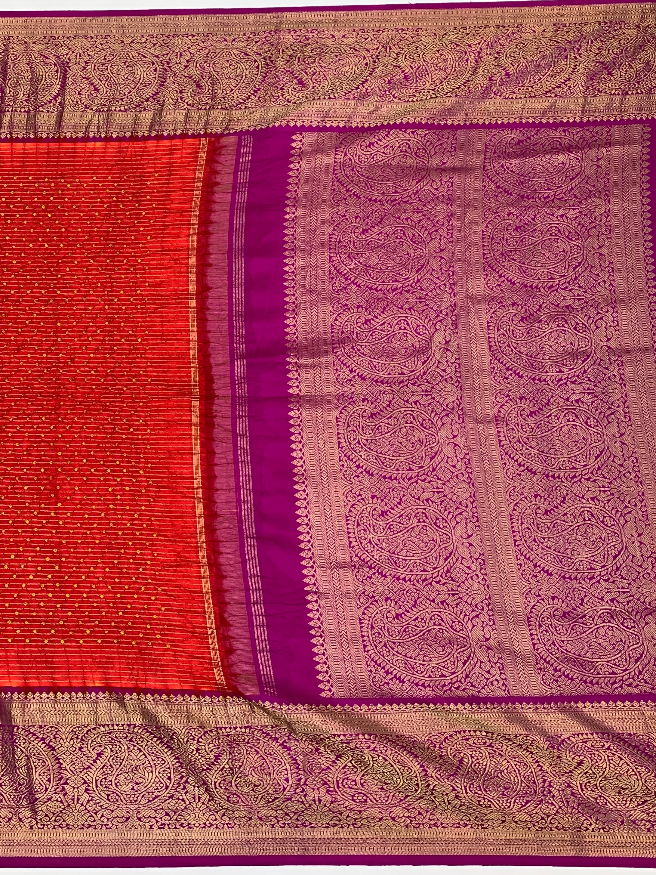 Kanjeevaram Silk Tie-Dye Bandhani Saree