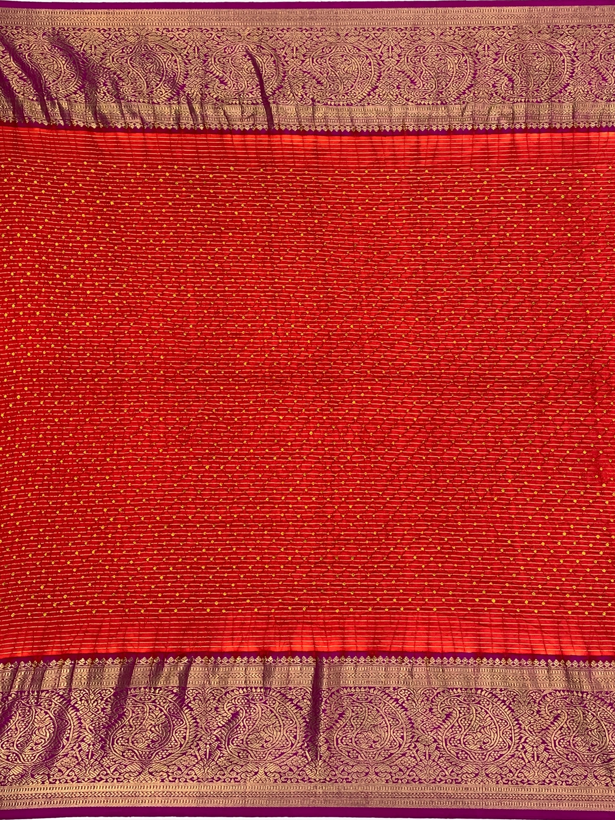 Kanjeevaram Silk Tie-Dye Bandhani Saree