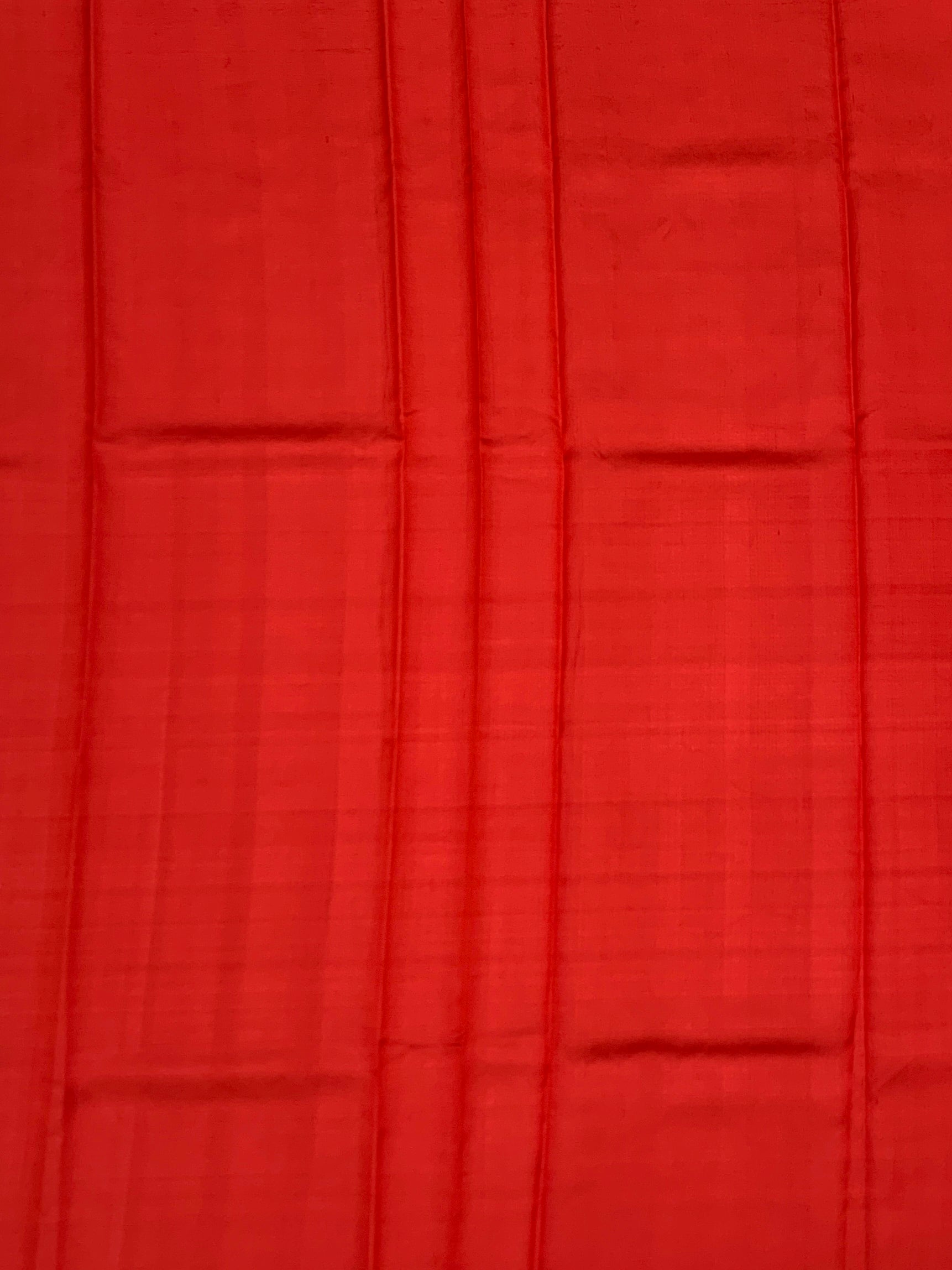 Radiant Crimson Red Chanderi Silk Saree with Gold Zari