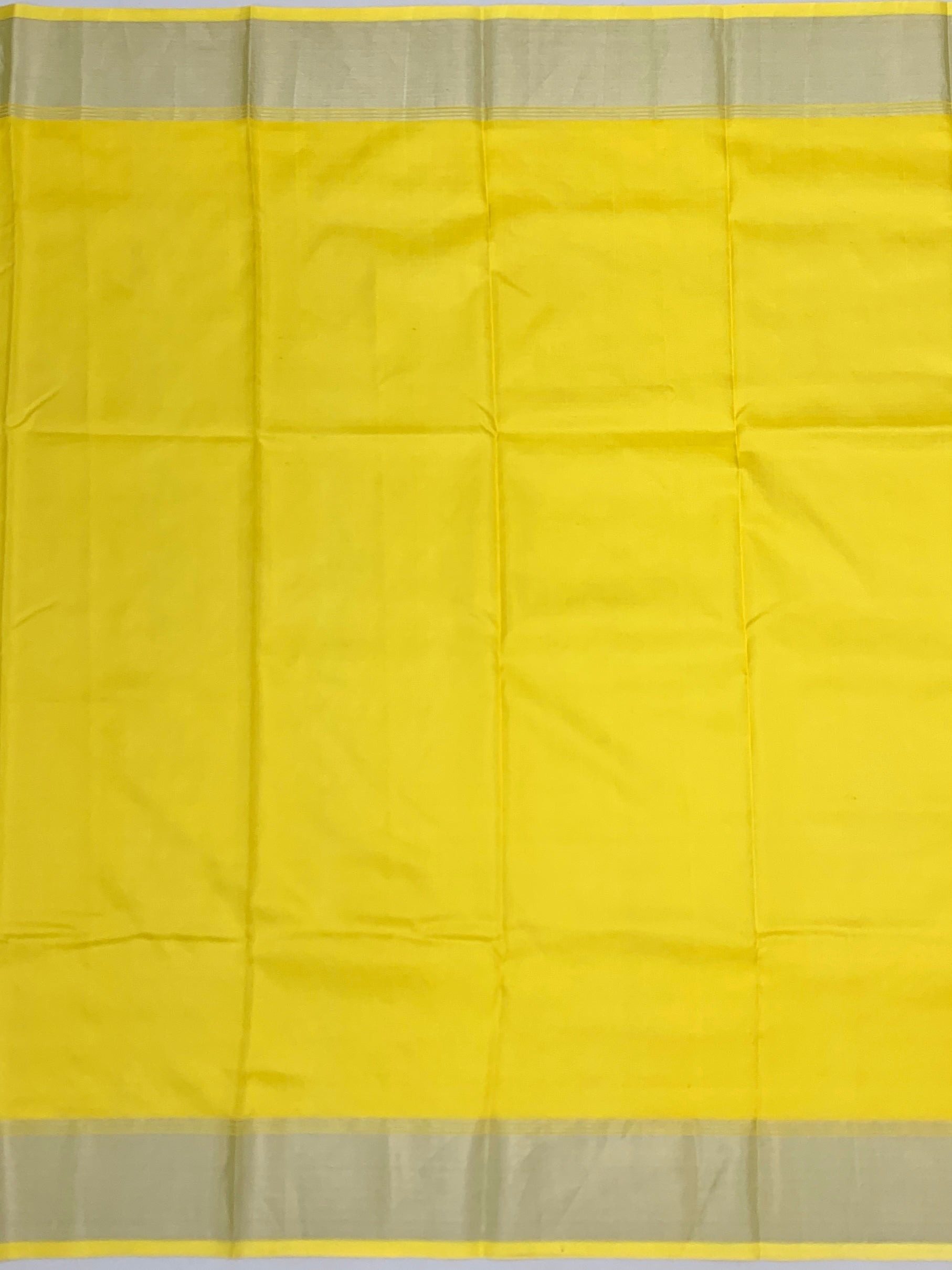Radiant Sunshine Yellow Chanderi Silk Saree with Floral Silver Zari