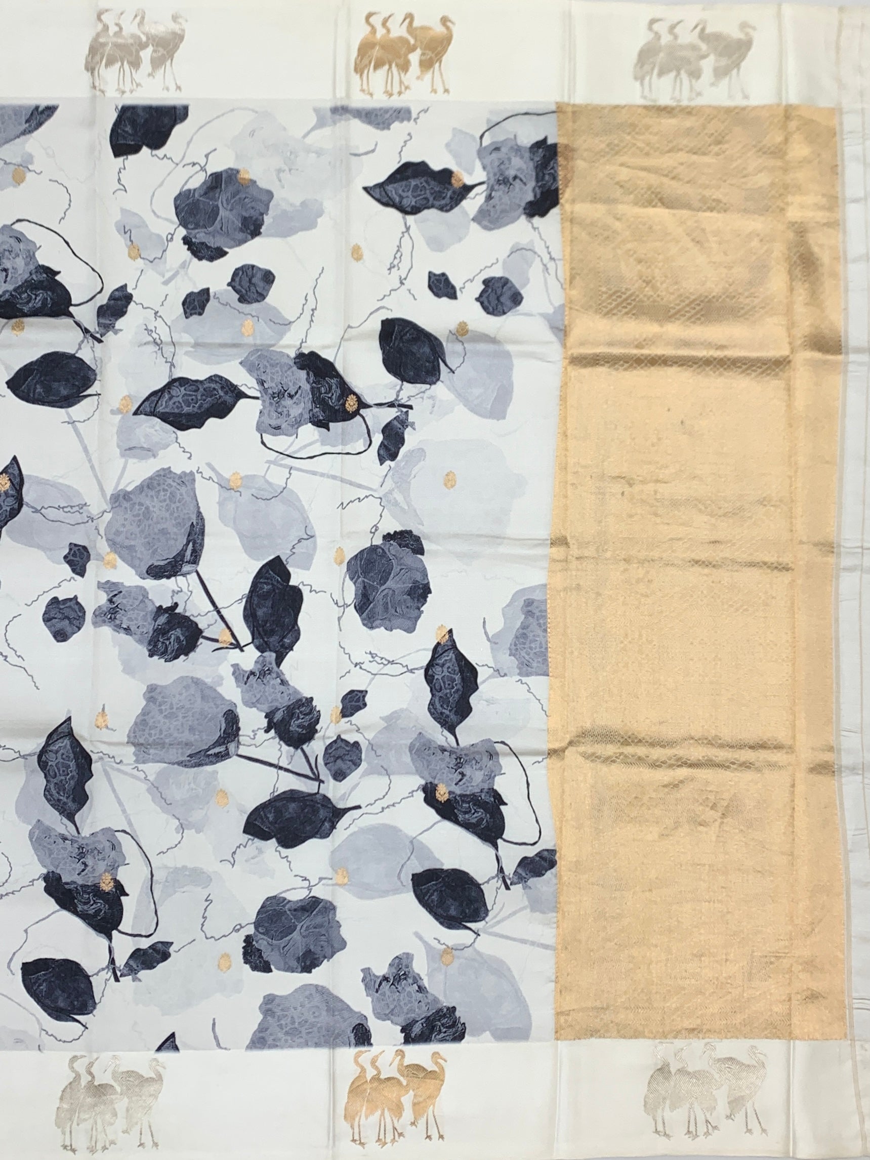 Digital Floral Printed Raw Mango Silk Saree