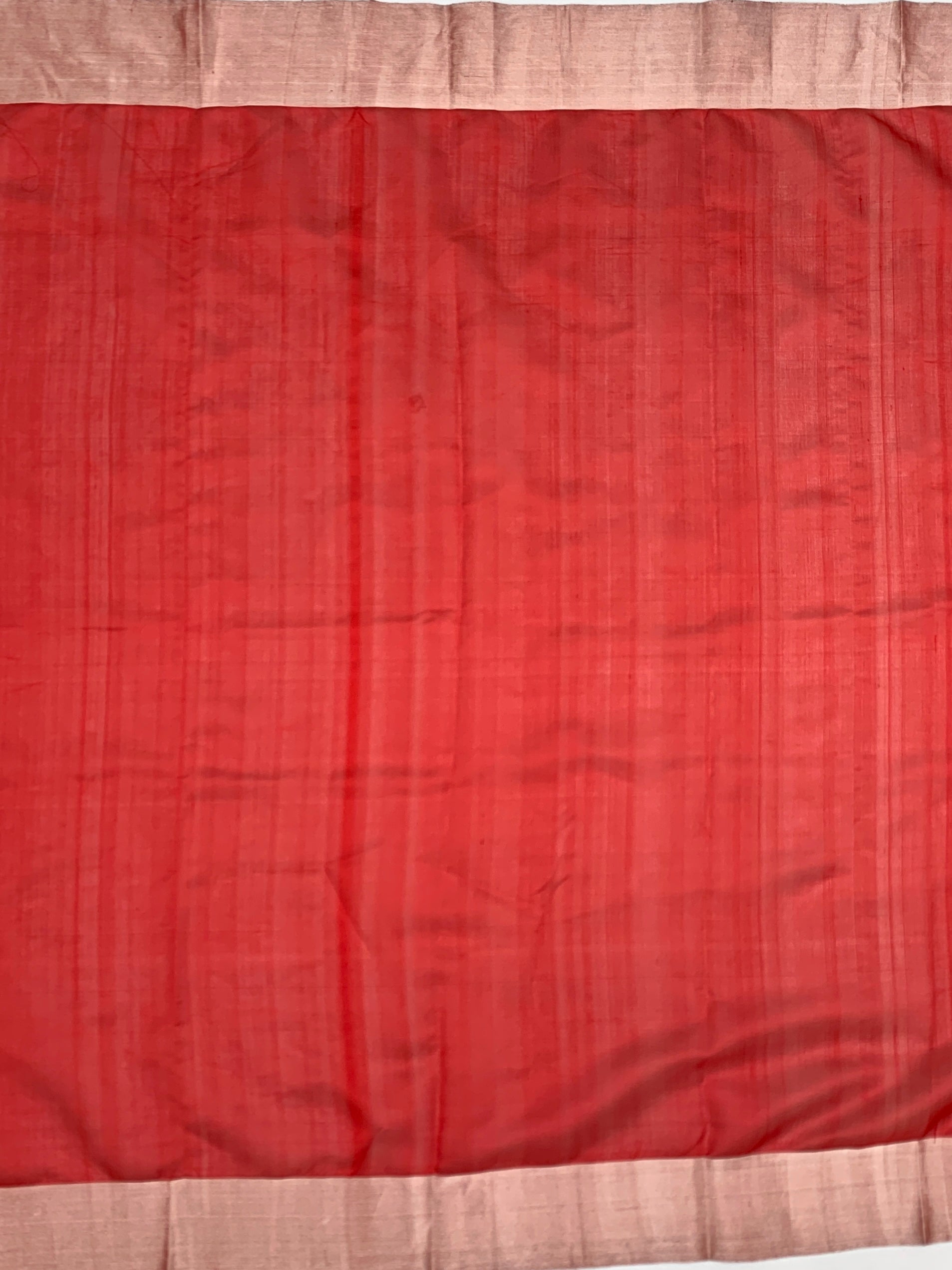 Red Chanderi Silk Saree with Gold Accents